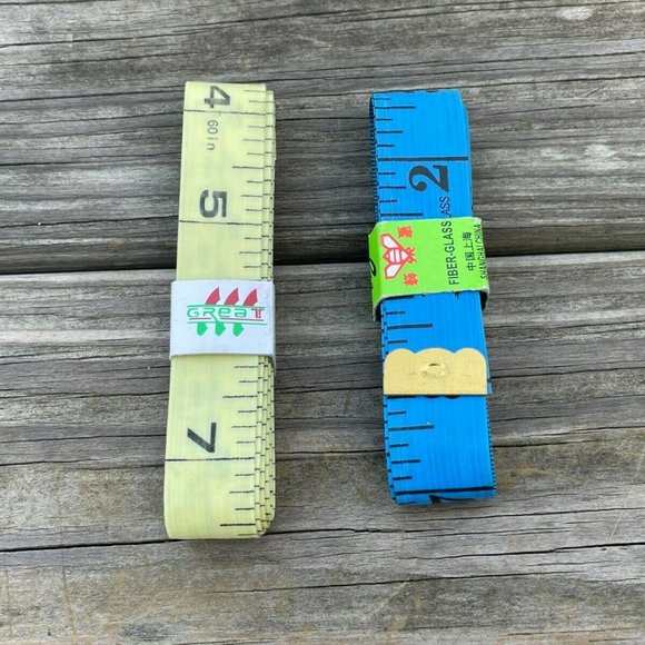 Measurement Tape Tailoring Sewing Tape Lot of 2 Blue Light Yellow Tapes - Picture 3 of 11